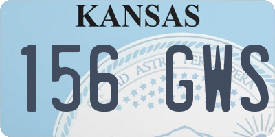 KS license plate 156GWS
