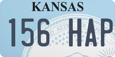 KS license plate 156HAP