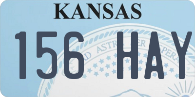 KS license plate 156HAY