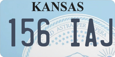 KS license plate 156IAJ