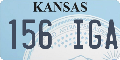 KS license plate 156IGA