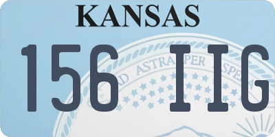 KS license plate 156IIG