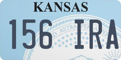 KS license plate 156IRA