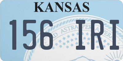 KS license plate 156IRI