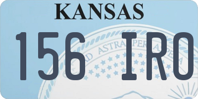 KS license plate 156IRO