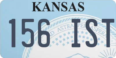 KS license plate 156IST