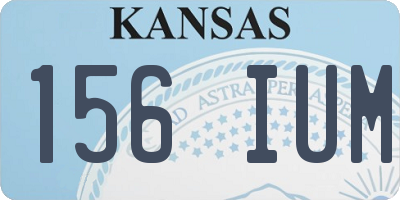 KS license plate 156IUM