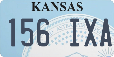 KS license plate 156IXA