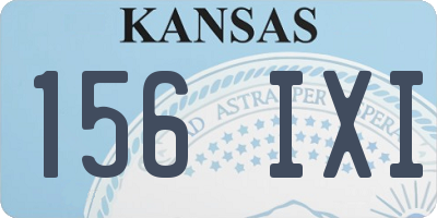 KS license plate 156IXI