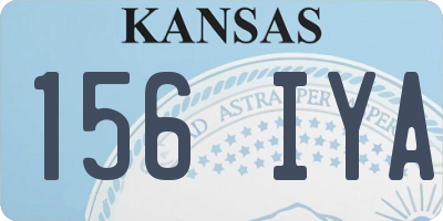 KS license plate 156IYA