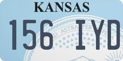 KS license plate 156IYD