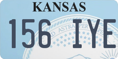 KS license plate 156IYE