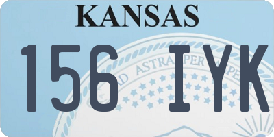 KS license plate 156IYK