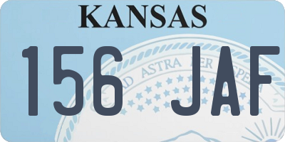 KS license plate 156JAF