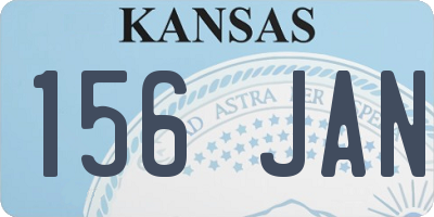 KS license plate 156JAN