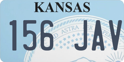 KS license plate 156JAV