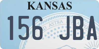 KS license plate 156JBA