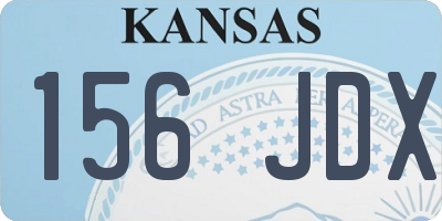 KS license plate 156JDX