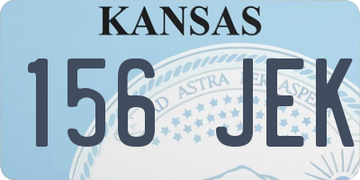 KS license plate 156JEK
