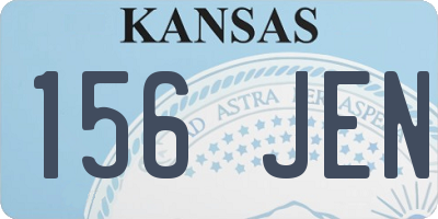 KS license plate 156JEN