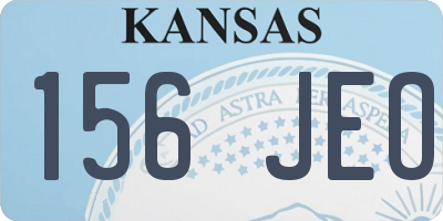KS license plate 156JEO