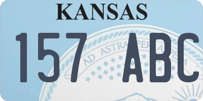 KS license plate 157ABC