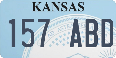 KS license plate 157ABD
