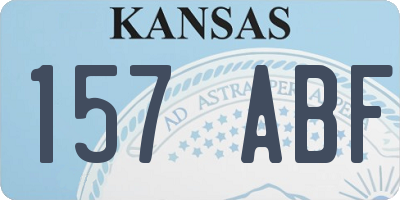 KS license plate 157ABF