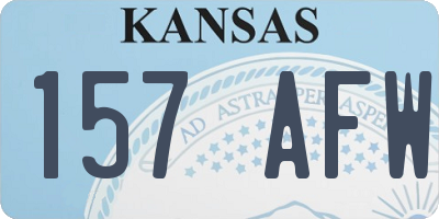 KS license plate 157AFW