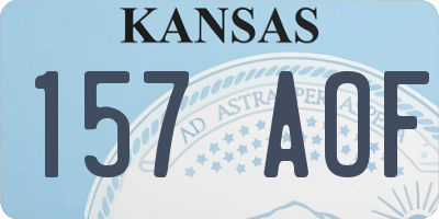 KS license plate 157AOF