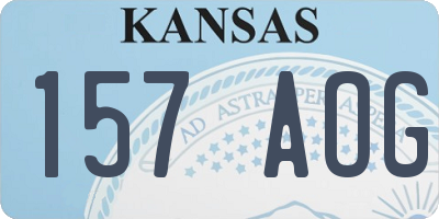 KS license plate 157AOG