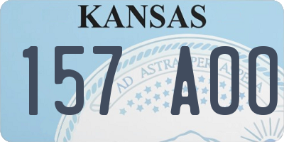 KS license plate 157AOO