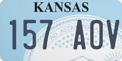 KS license plate 157AOV