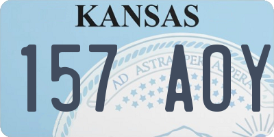 KS license plate 157AOY