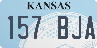 KS license plate 157BJA