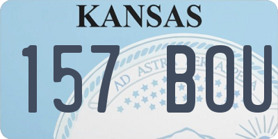 KS license plate 157BOU