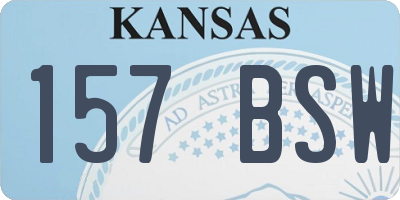 KS license plate 157BSW