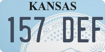 KS license plate 157DEF