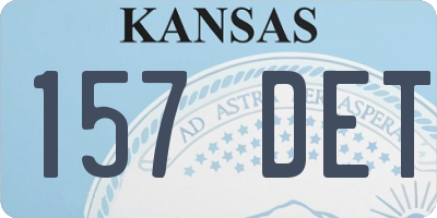 KS license plate 157DET