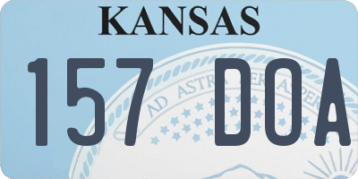 KS license plate 157DOA