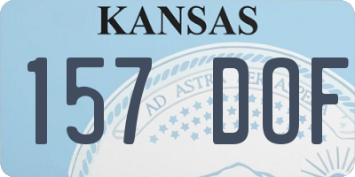 KS license plate 157DOF