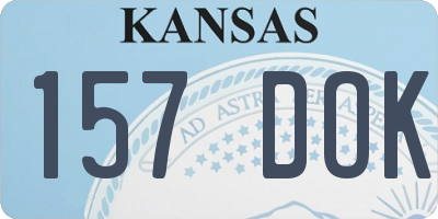 KS license plate 157DOK