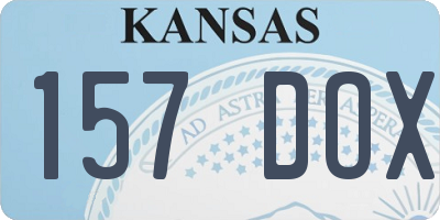 KS license plate 157DOX