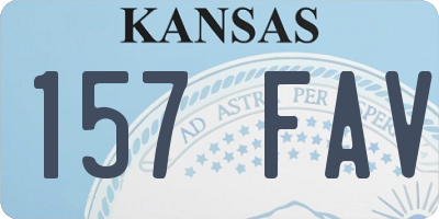 KS license plate 157FAV
