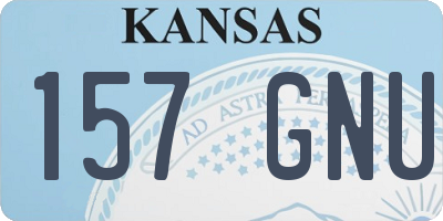 KS license plate 157GNU
