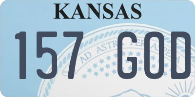KS license plate 157GOD