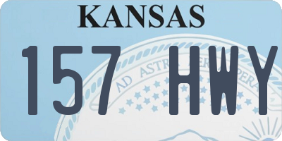 KS license plate 157HWY
