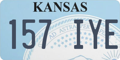 KS license plate 157IYE