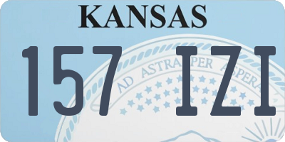 KS license plate 157IZI