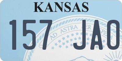 KS license plate 157JAO